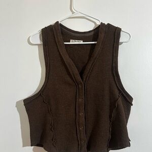 Free people/ we the free waffle knit cropped tank